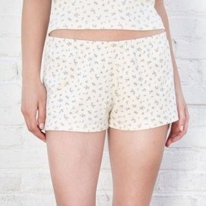 Brandy Melville Eyelet Green Floral Shorts